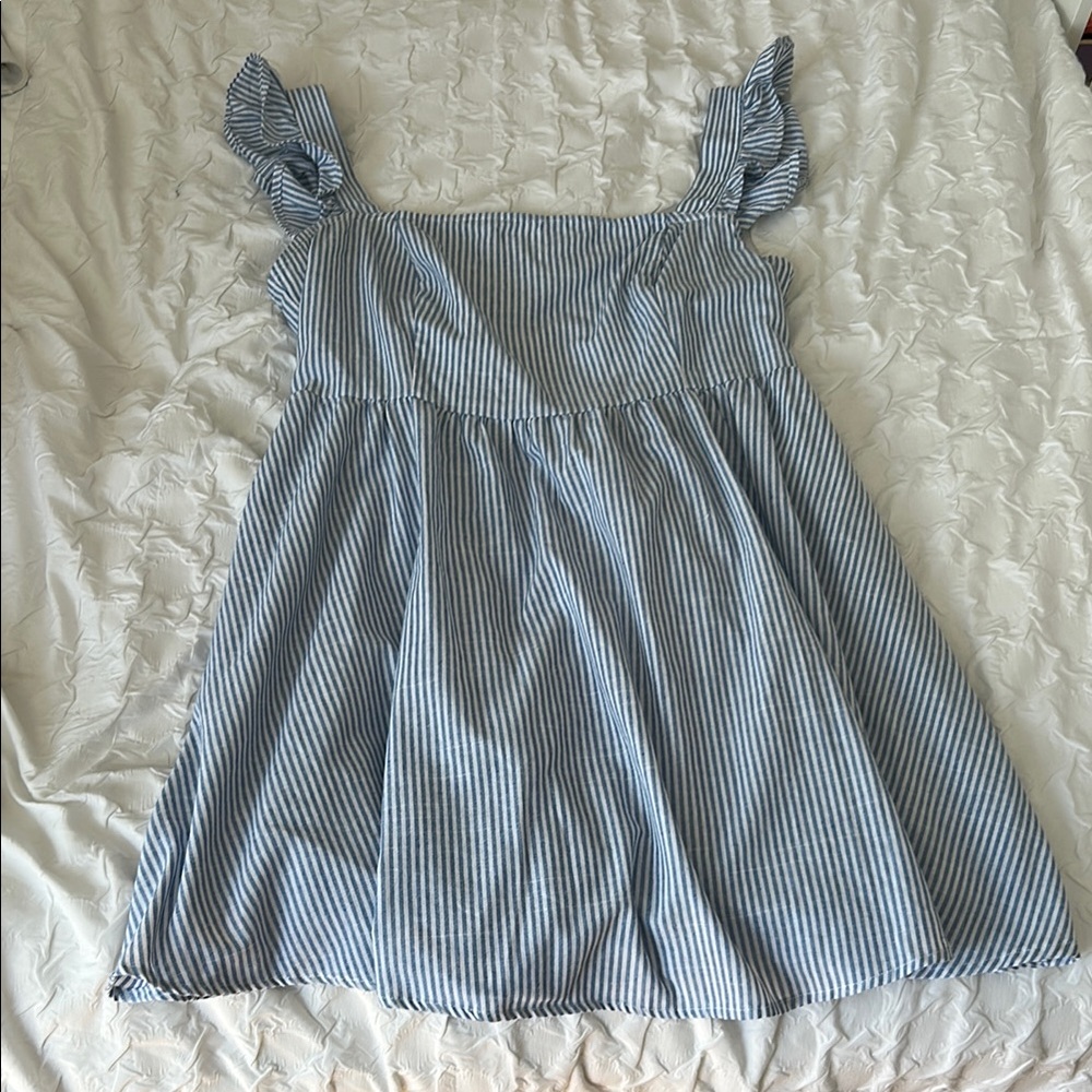 Blue and White Striped Summer Dress